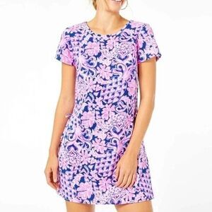 Lilly Pulitzer Blanca Stretch Romper Indigo Love You Bunches Hearts Sz 00